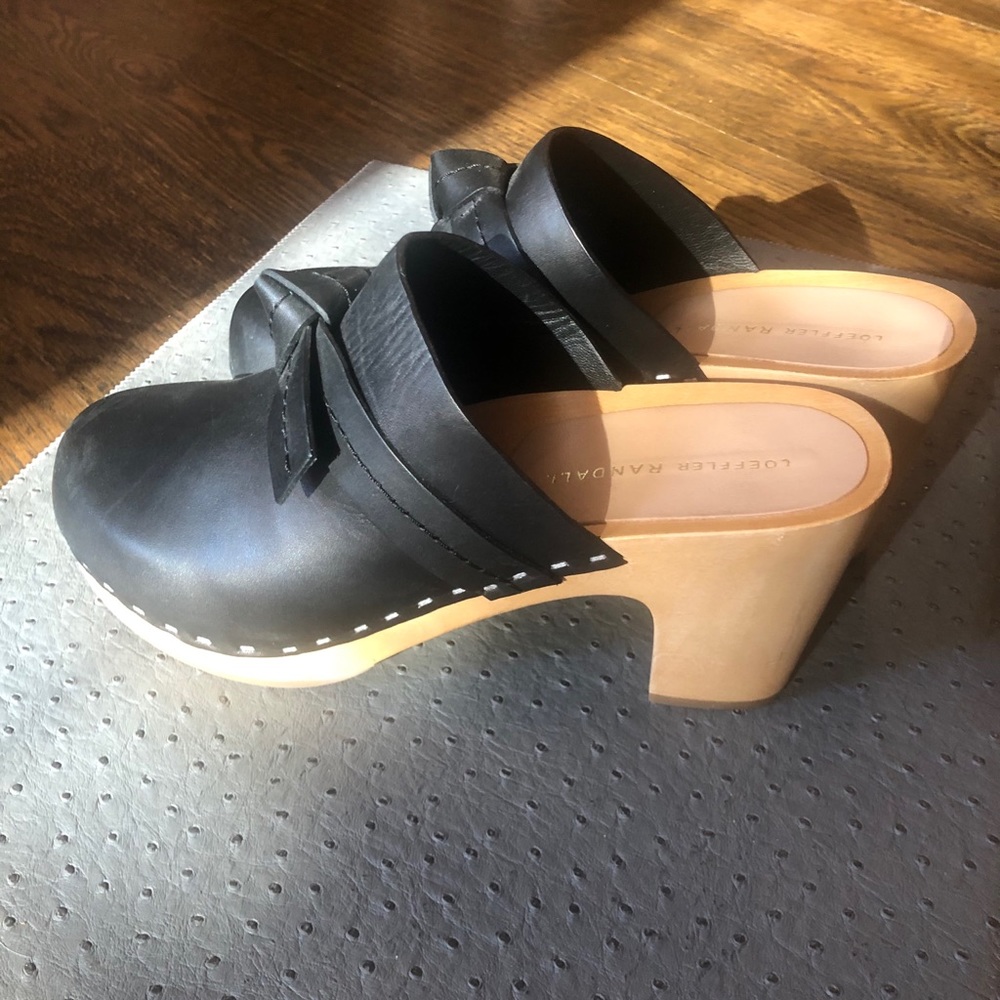 Loeffler Randall Black Leather Clogs
